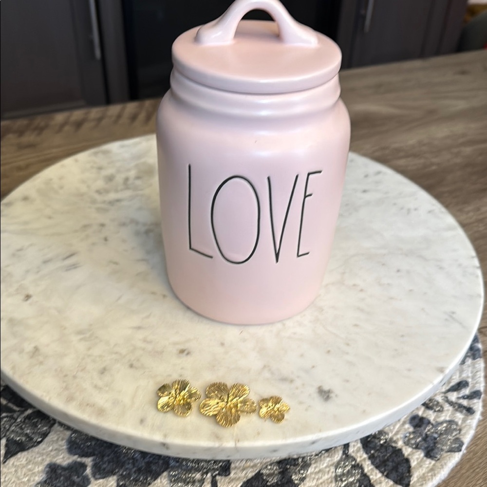 Pink Ceramic 'LOVE' Jar